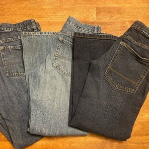 3 Pairs Boys size 8 Husky Bootcut Jeans.